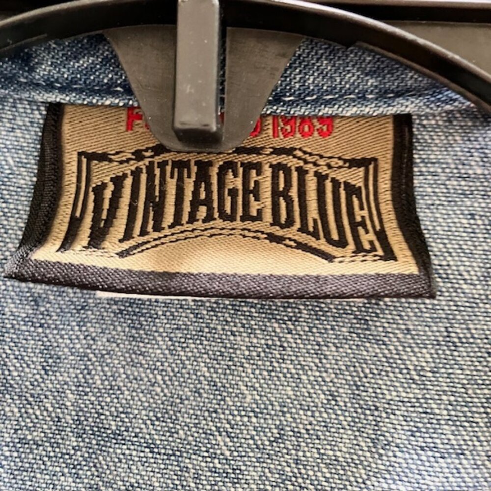 Vintage Blue women's denim dress size large 100 % Cotton button front - Picture 4 of 4